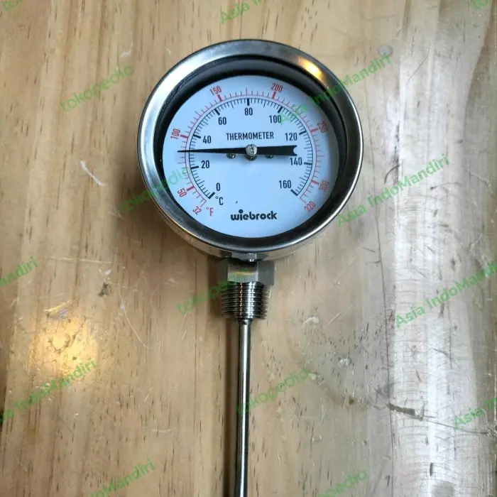 Thermometer Raket Stainless Steel 4" inch 200 Derajat