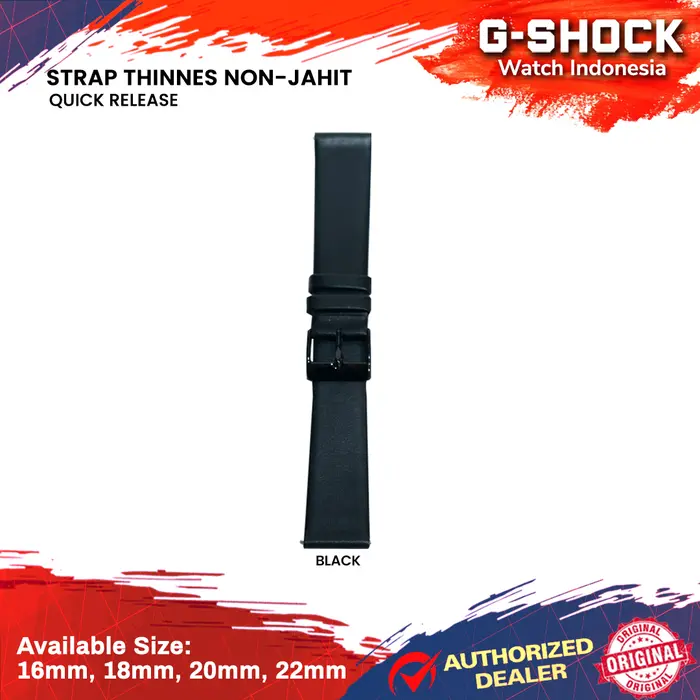 Gambar Quick Release Strap Premium Leather Tali Kulit Jam 16mm 18mm 20mm 22mm - Classic Black, 16mm dari G-Shock Watch Indonesia Kota Bandung 2 Tokopedia