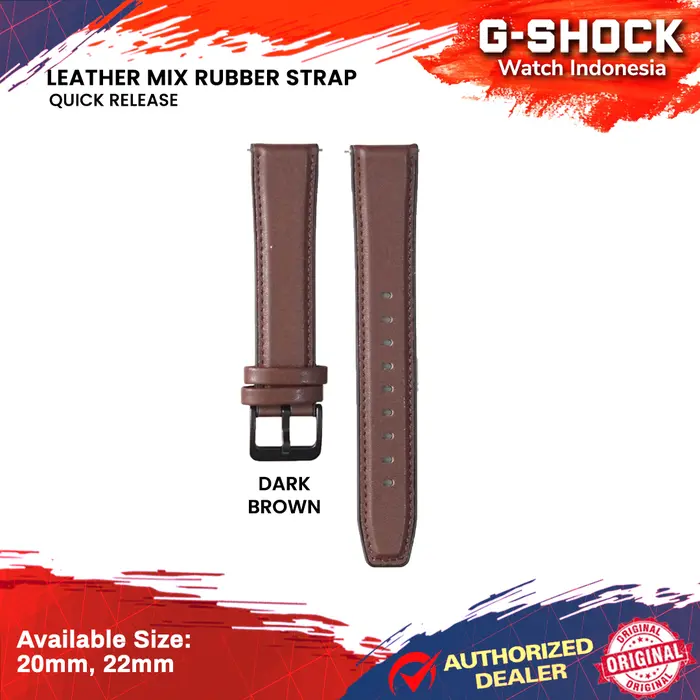 Gambar Tali Strap Jam Leather Rubber Samsung 46mm Huawei Honor GT 2 20m 22mm - Brown, 20mm dari G-Shock Watch Indonesia Kota Bandung 3 Tokopedia