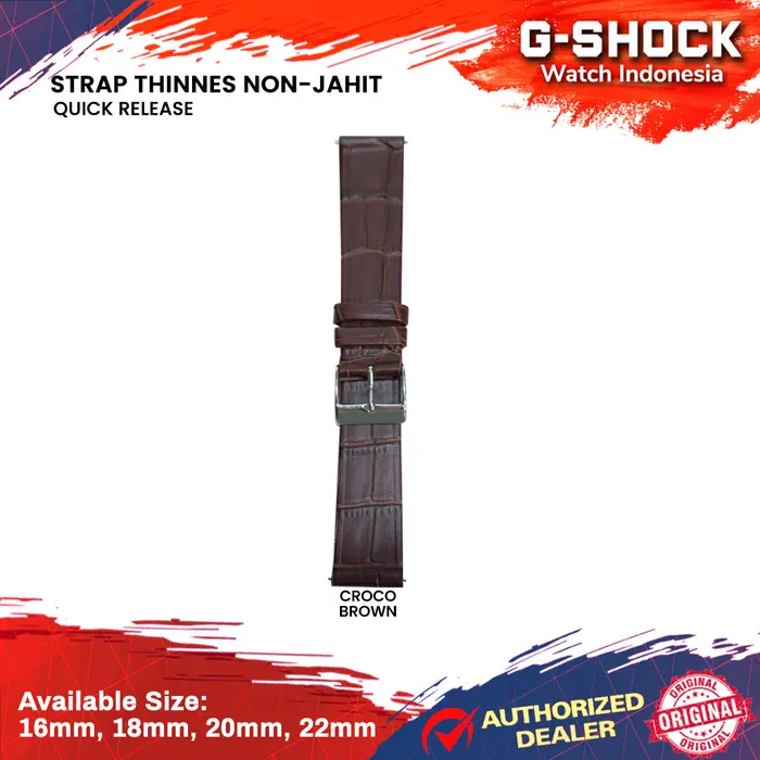 Gambar Quick Release Strap Premium Leather Tali Kulit Jam 16mm 18mm 20mm 22mm - Classic Black, 16mm dari G-Shock Watch Indonesia Kota Bandung 5 Tokopedia