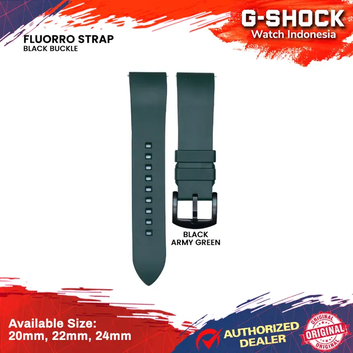 Gambar Tali Jam Tangan Rubber Strap Universal 20mm 22mm 24mm - Army Green, 20mm dari G-Shock Watch Indonesia Kota Bandung 2 Tokopedia
