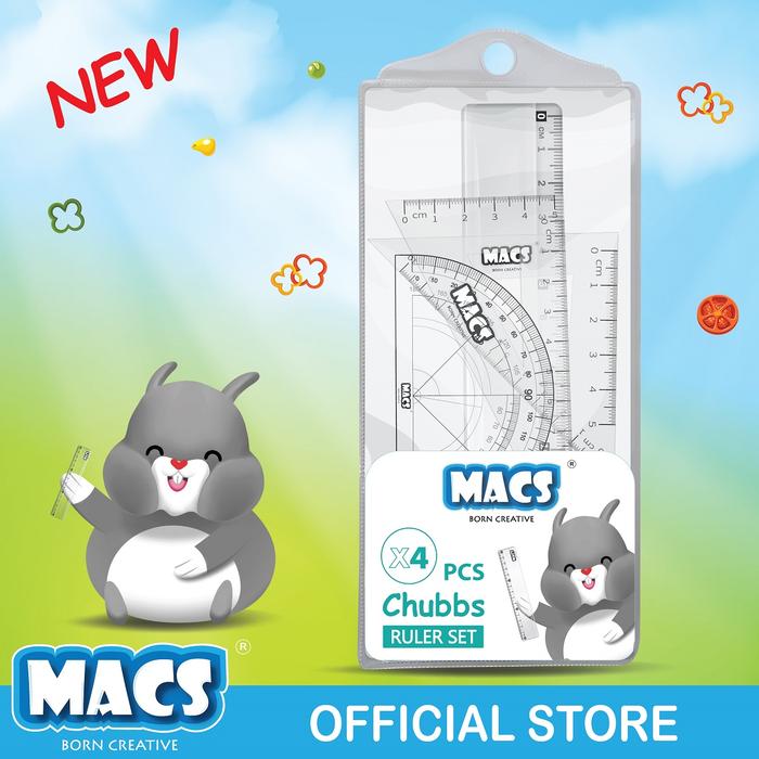 Gambar MACS Penggaris Set Isi 4 pcs Chubbs dari Macs World Kota Administrasi Jakarta Utara Tokopedia