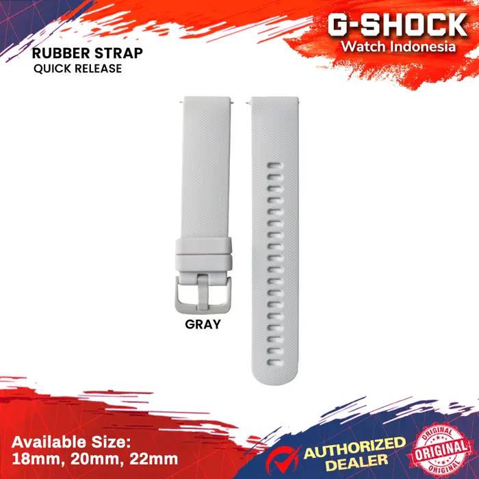 Gambar Tali Karet Silikon Strap Rubber Jam Tangan 18mm 20mm 22mm Rubber Strap - Gray, 18mm dari G-Shock Watch Indonesia Kota Bandung 4 Tokopedia
