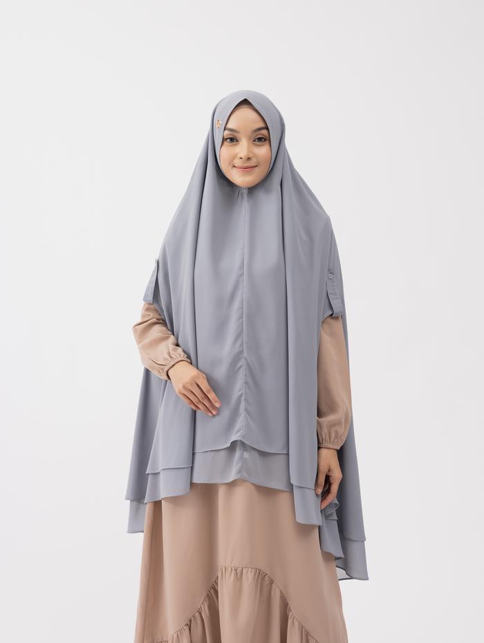 Gambar Gerai Hawa - Ruqayah Grey Khimar - Metamorfosa - S-M dari Gerai Hawa_NEW Kota Depok Tokopedia