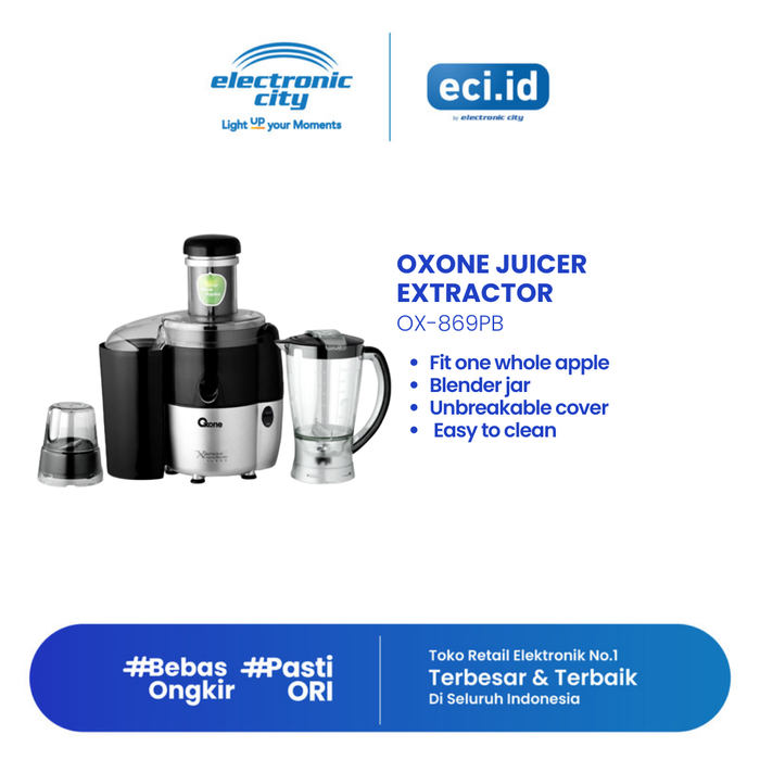 Gambar Oxone Juicer Extractor - OX-869PB dari Electronic City Indonesia Kota Administrasi Jakarta Selatan Tokopedia