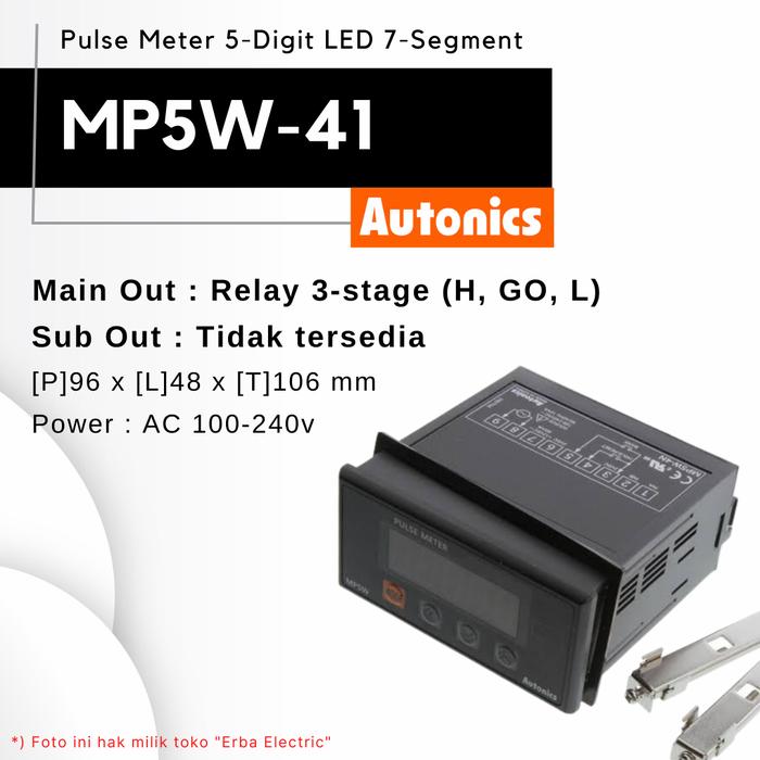 Gambar Autonics MP5W-41 Pulse Meter Digital Panel Meter Resmi Original 96x48 dari Erba Electric Kota Bandung Tokopedia