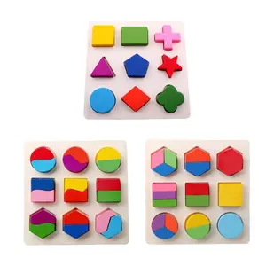 Geometric Wooden Puzzle Mainan Edukasi Mengenal Warna Sortir Geometri
