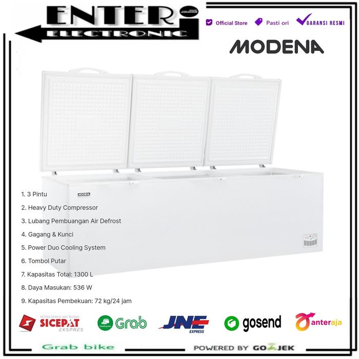 Gambar MODENA MD130W - CHEST FREEZER BOX 3 PINTU 1300 L MODENA MD130 MD 130 W dari Enter Electronic Kota Tangerang Selatan Tokopedia