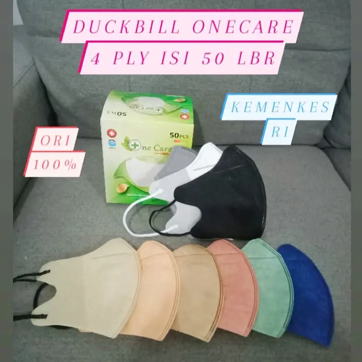 READY MASKER DUCKBILL GARIS ONECARE HITAM PUTIH ONE CARE FACE MASK