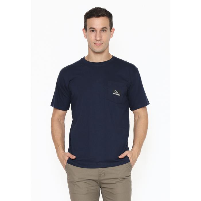 Gambar T-shirt Pocket Tee Kaos Saku HEMMEH Navy - M dari HEMMEH.ID Kota Bandung Tokopedia