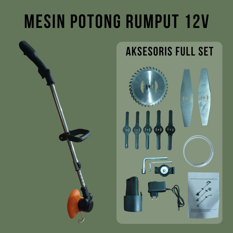 Mesin Potong Rumput Listrik Baterai / Cordless Lawn Mower 12V Battery 2