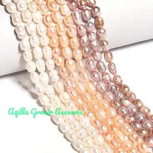 Mutiara Air Tawar Oval Bahan Gelang Kalung