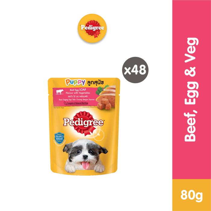 Gambar PEDIGREE Makanan Anak Anjing Pouch Beef Egg & Veg 80gr - Isi 48 dari Pedigree Official Store Kota Tangerang Tokopedia