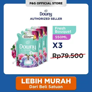 Downy Premium Parfum Fresh Bouquet Pewangi & Softener Refill 550ml x3