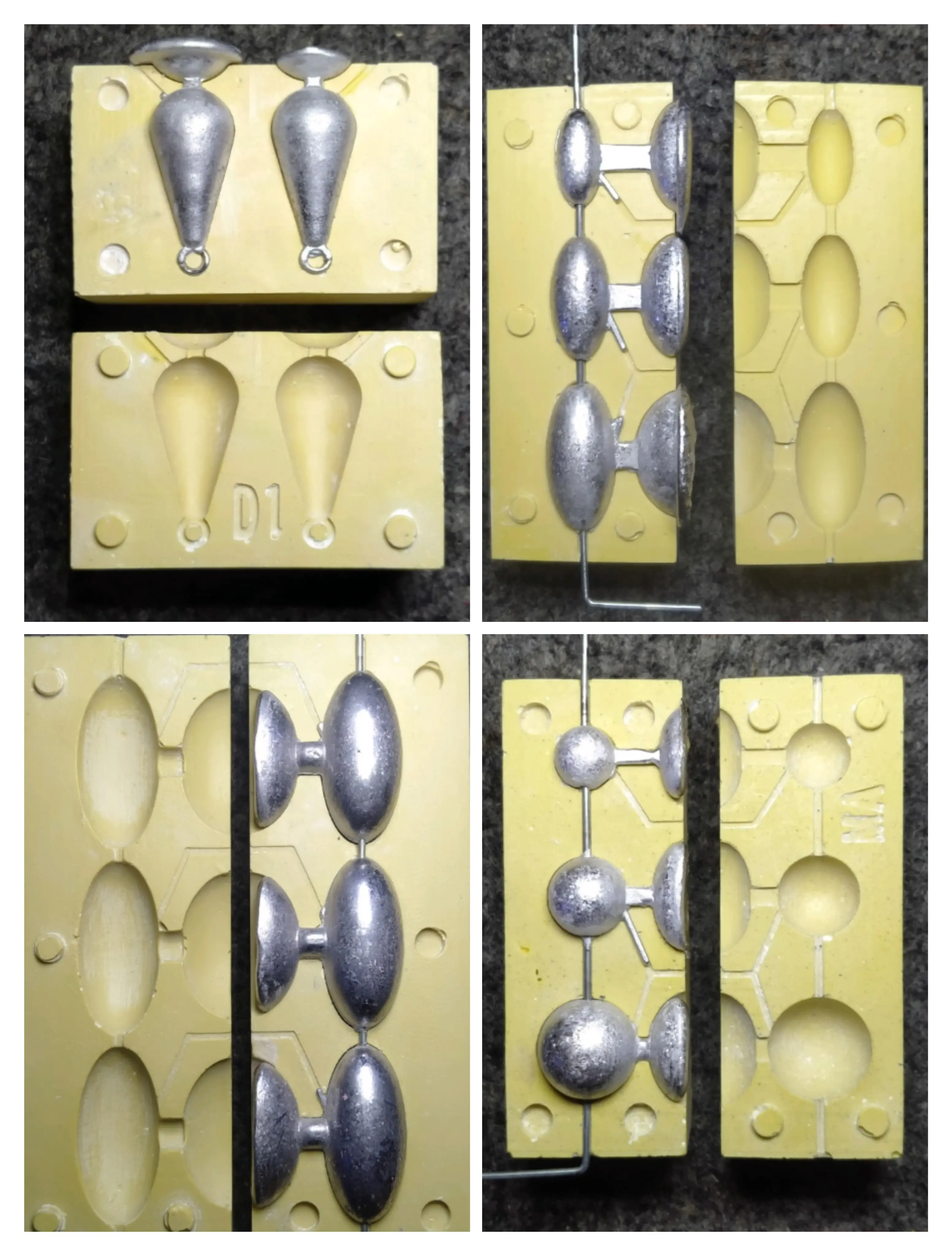 Molding Cetakan Bandul Timah Pemberat Pancing Dasaran Hasil Ciamik