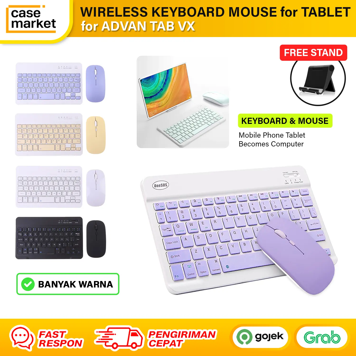 Keyboard for Advan Tab VX Tablet Wireless Mouse Set Tablet Stand Kibord