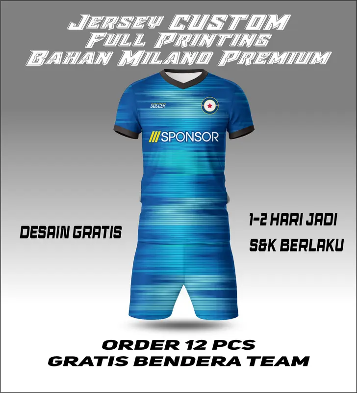 Custom Jersey Atas Bawah Full Print 0