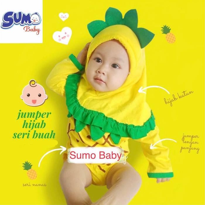 Gambar Baju Bayi Nanas Jilbab Jumper Anak Bayi Hijab Muslim Motif Buah Nanas - S dari Sumo Baby Kota Administrasi Jakarta Barat Tokopedia