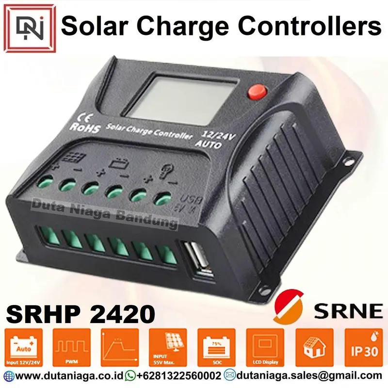 Solar Charge Controller SRHP2420 PWM Regulator Solar Panel 20 A scc 0