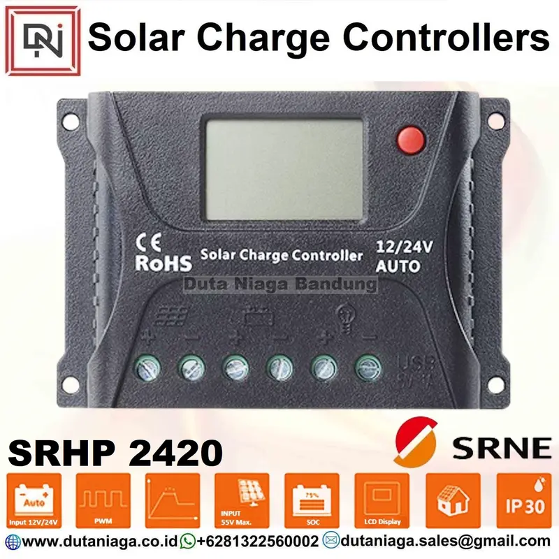 Solar Charge Controller SRHP2420 PWM Regulator Solar Panel 20 A scc 1