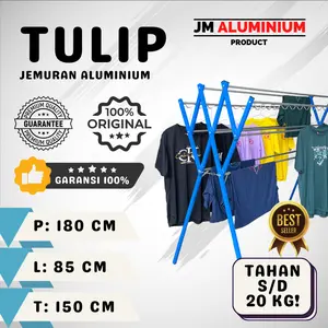 Jemuran Baju Aluminium Tulip Warna - 1,8 M / 180 CM