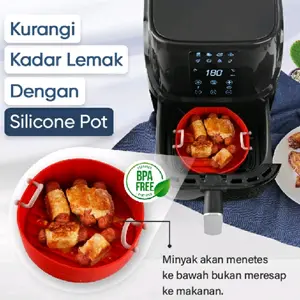Strogen Air Fryer Silicone Pot - Silikon Air Fryer D. 15cm Tinggi 4cm