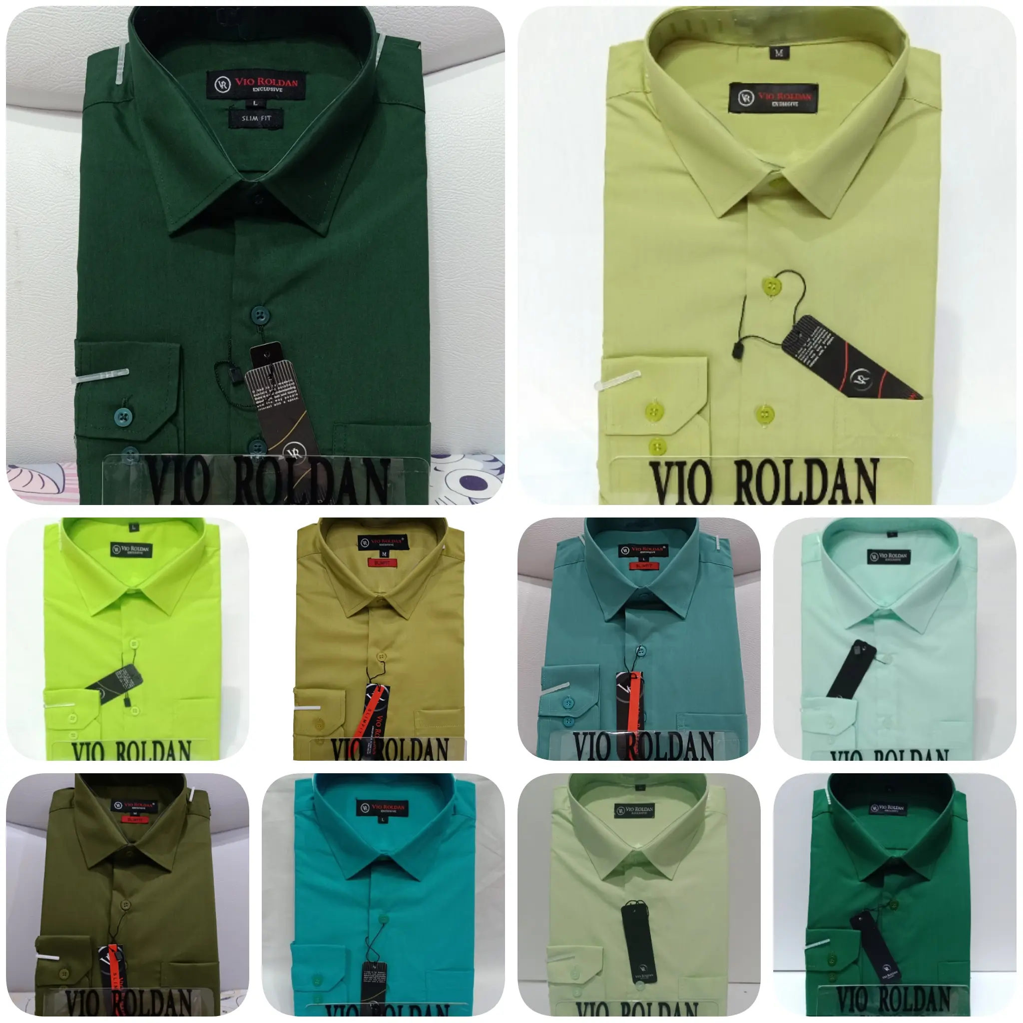 Kemeja Polos Kemeja Katun kemeja Kerja Kemeja Formal Kemeja Pria Hijau