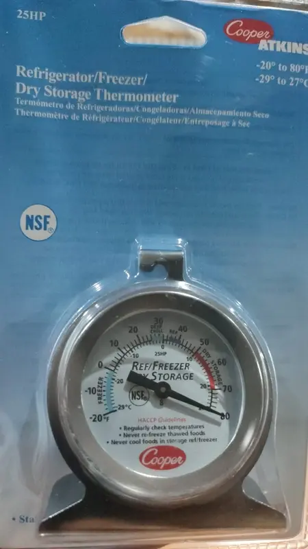 REFRIGERATOR/FREEZER THERMOMETER -29˚C TO 27˚C / THERMOMETER LEMARI ES 0