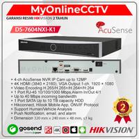 Gambar DS-7604NXI-K1 Hikvision NVR IP Camera 12MP CCTV 4CH 4K & H.265 - NON BUNDLING dari MyOnlineCCTV Kota Administrasi Jakarta Barat 1 Tokopedia