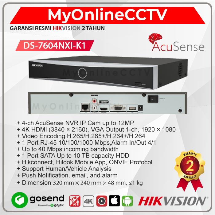 Gambar DS-7604NXI-K1 Hikvision NVR IP Camera 12MP CCTV 4CH 4K & H.265 - NON BUNDLING dari MyOnlineCCTV Kota Administrasi Jakarta Barat Tokopedia