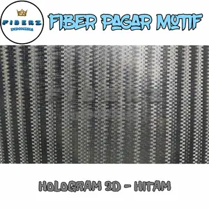 FIBERZ - Fiber Plastik Penutup Pagar Motif HOLOGRAM 3D Meteran