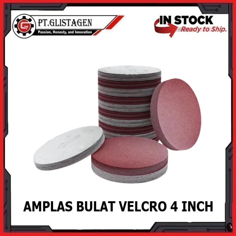 Amplas Bulat Velcro 4" inch Amplas Tempel Gerinda Polisher Sander