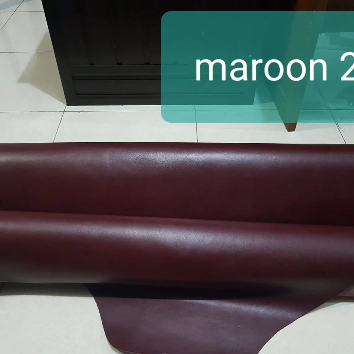 Bahan Kulit Sapi Lembaran asli warna Maroon 2 Premium grade