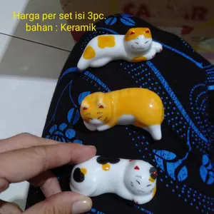 Alas Sumpit Keramik Set Bentuk Kucing