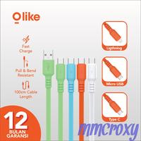 Gambar Olike D202 Kabel Data Charger Fast Charging 2.4A Kabel Colorful - D202 IPHONE dari MMCROXY Kota Administrasi Jakarta Pusat 2 Tokopedia