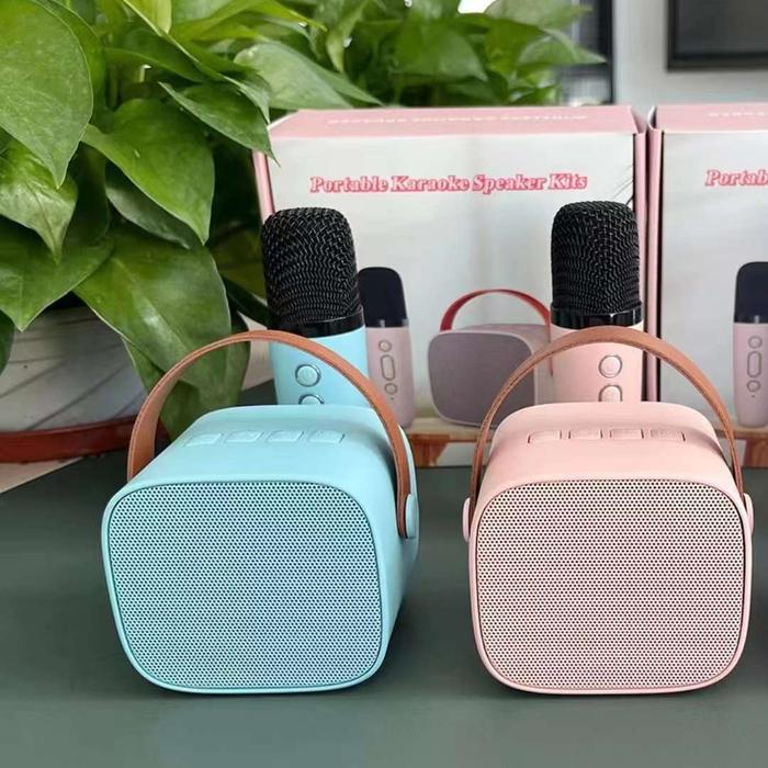 Jual Speaker Karaoke Bluetooth Mini Portable Full Bass Wireless - Biru ...