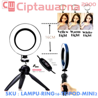 Gambar Paket Tripod Mini + Lampu Ring Light LED 16cm 6" Selfie Tiktok Vlog - TRIPOD SAJA dari Ciptawarna2000 Home Living Kota Palembang 1 Tokopedia