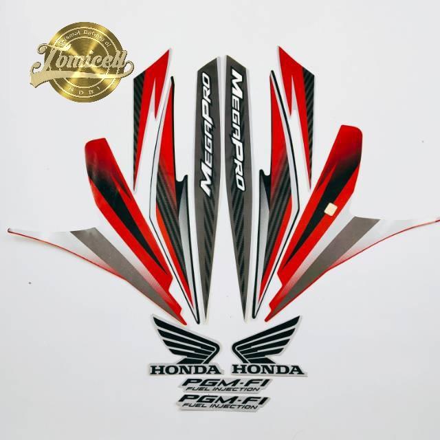 Gambar striping honda mega pro fi 2014 hitam merah body motor standar Motorcycle dari Tomicell Kab. Purwakarta Tokopedia