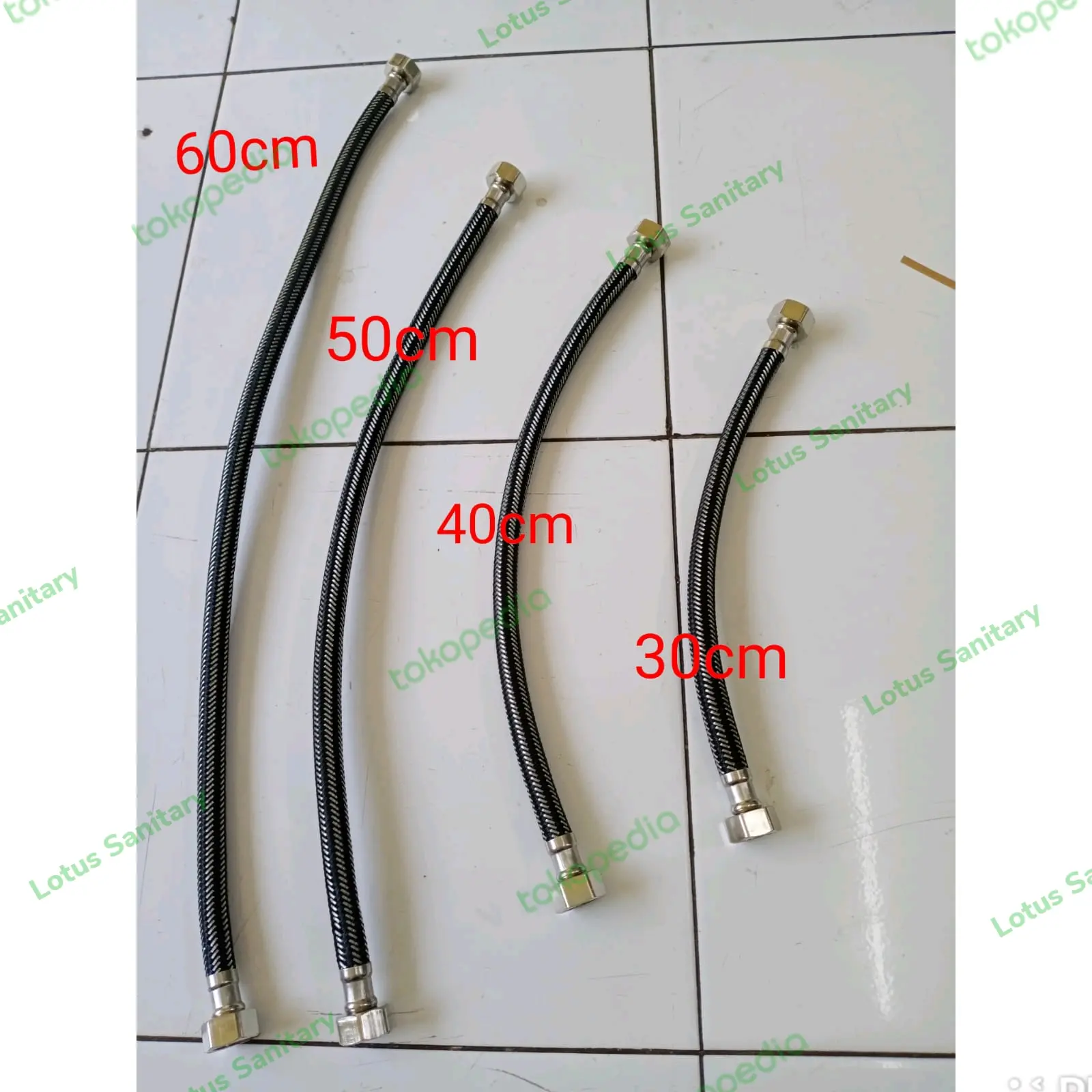 Selang fleksibel hose anyam wastafel closet toilet air panas dingin A