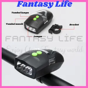 Klakson musik dan lampu sepeda bel sepeda anak BMX fixie MTB lipat