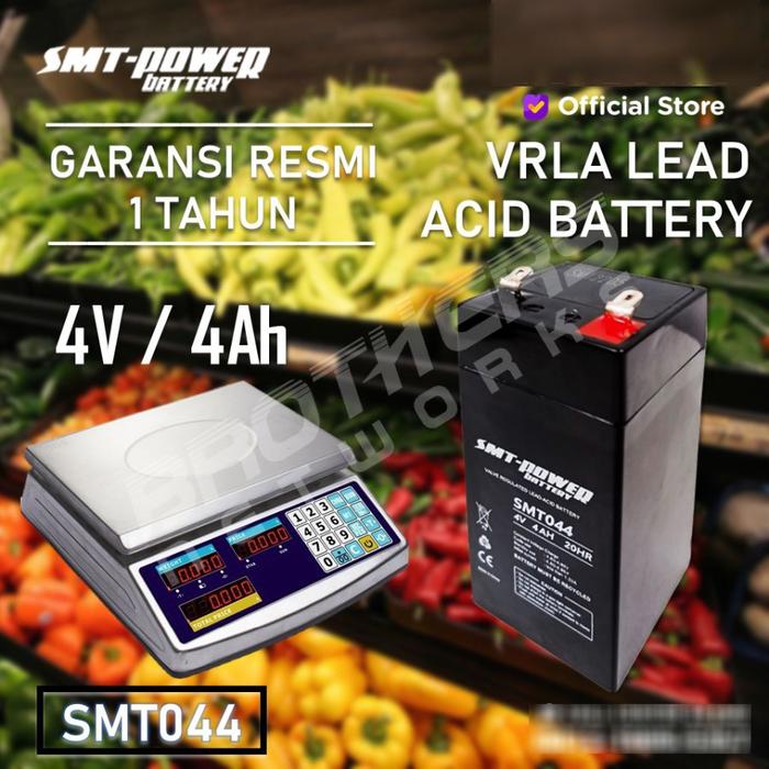 Gambar BATTERY VRLA 4V 4AH - AKI KERING TIMBANGAN DIGITAL SMT-POWER SMT044 dari TokoUPS Kota Administrasi Jakarta Pusat Tokopedia