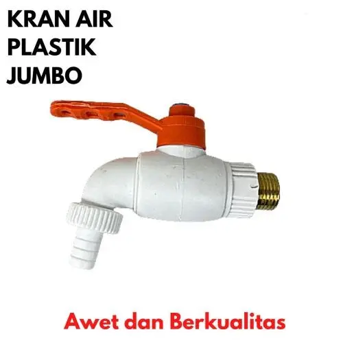 KRAN AIR PLASTIK TAMAN JUMBO DRAT KUNINGAN 1/2 INCH KERAN MESIN CUCI 0