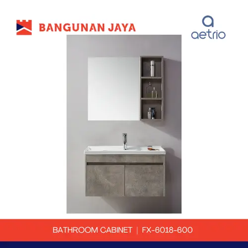 AETRIO WASTAFEL KABINET SET+CERMIN KAMAR MANDI | FX-6018-600