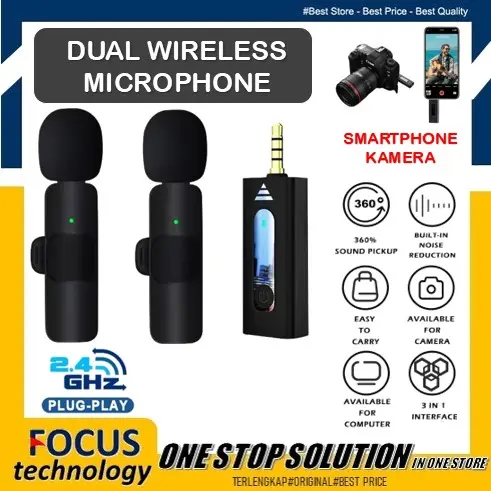 Mic Clip On Wireless Audio Port Jack 3.5Mm Aux Microphone One Two