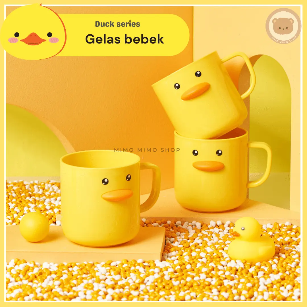 CANGKIR GELAS MOTIF KARTUN BEBEK KUNING UNTUK ANAK SIKAT GIGI DUCK MUG