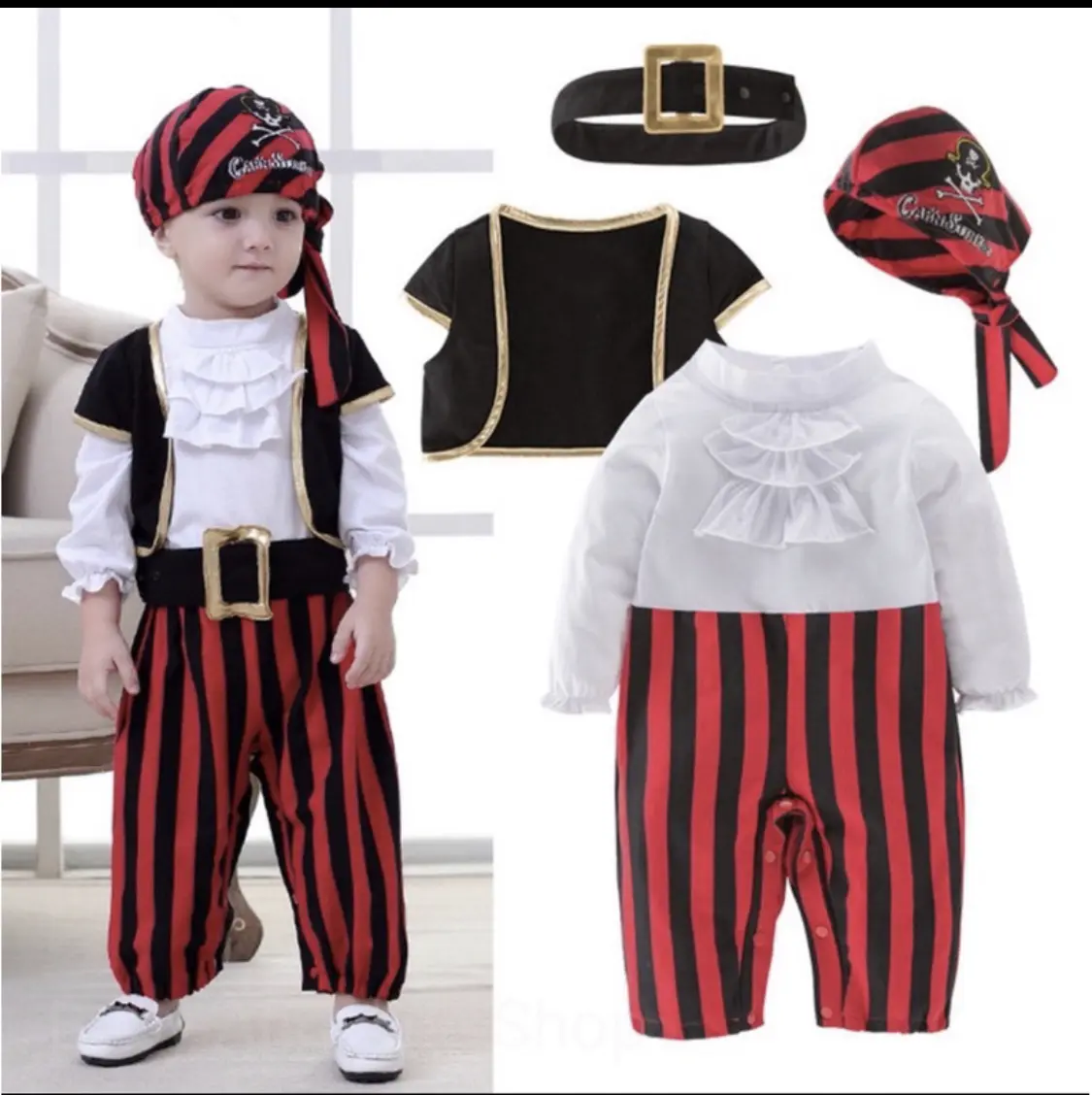 kostum jumper bajak laut / pirate romper baby cosplay costume hallowen