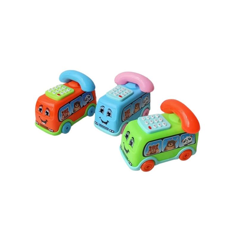 Mainan Bus Telepon Music  BUS PHONE TOYS mainan anak laki/perempuan 1
