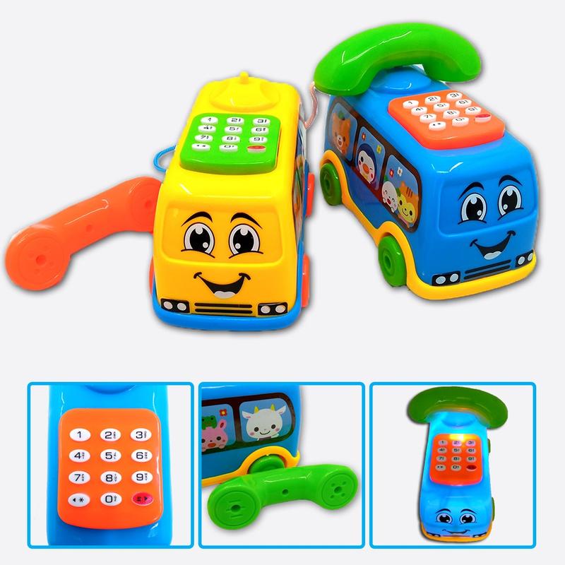 Mainan Bus Telepon Music  BUS PHONE TOYS mainan anak laki/perempuan 3