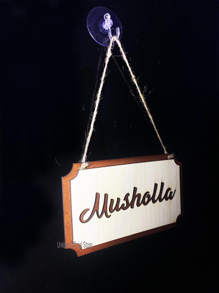 Gambar Wooden Sign Musholla - Gantungan Penanda Ruangan Mushola Kayu dari Unique Official Store Kab. Indramayu Tokopedia