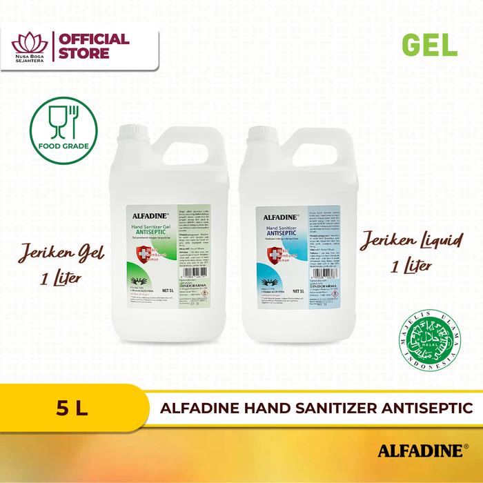 Gambar Hand sanitizer 5 liter - ALFADINE antiseptik alkohol 70%. dari Nusa Boga Sejahtera Kota Administrasi Jakarta Barat Tokopedia